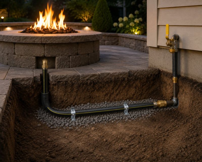 Fire Pit Gas Line Installation in Columbus, OH
